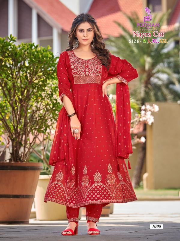 Poonam Nayra Cut Fancy Kurti With Bottom Dupatta Collection